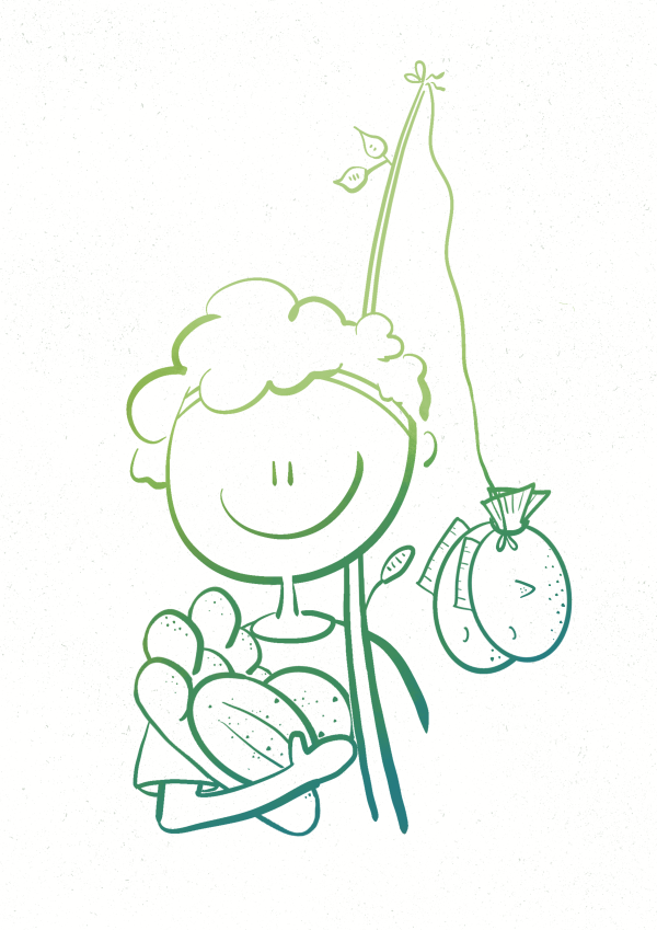 5 broden en 2 vissen