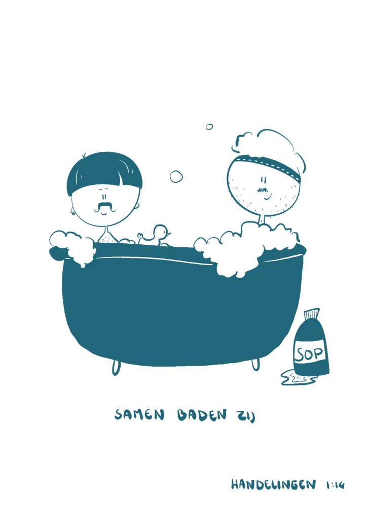 Samen baden zij