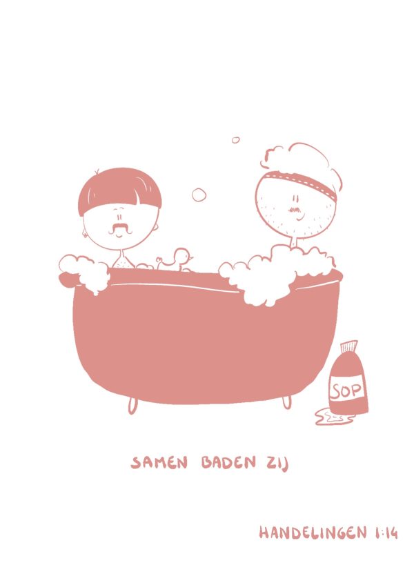 Samen baden zij